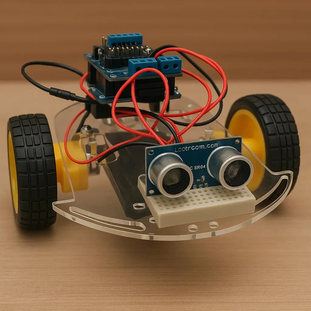DIY Robotics Kit: Obstacle Avoidance Robot(Beige)
